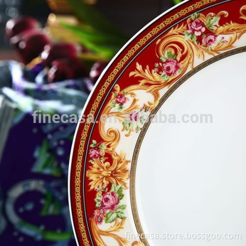 10.5 Inches Luxury Fine Bone China Dinner Plates for Weddings